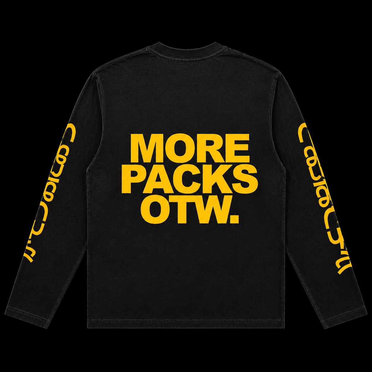 MORE PACKS OTW LONGSLEEVE TEE - BLACK/YELLOW