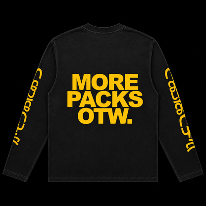 MORE PACKS OTW LONGSLEEVE TEE - BLACK/YELLOW