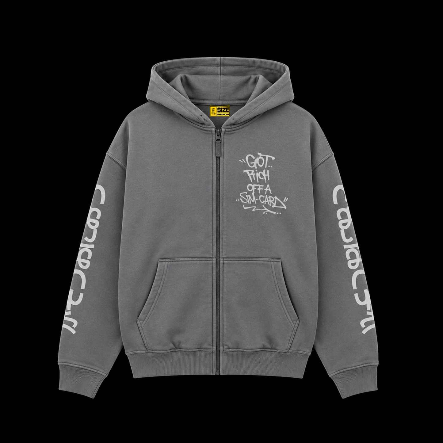 JAPANESE ZIPPED HOODIE - TRIPLE GREY