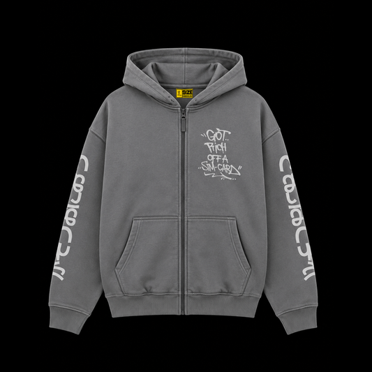 JAPANESE ZIPPED HOODIE - TRIPLE GREY