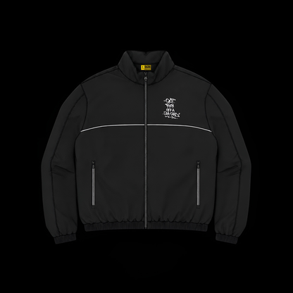 REFLECTIVE TRACK TOP - BLACK/WHITE