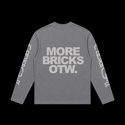 MORE BRICKS OTW LONGSLEEVE TEE - TRIPLE GREY