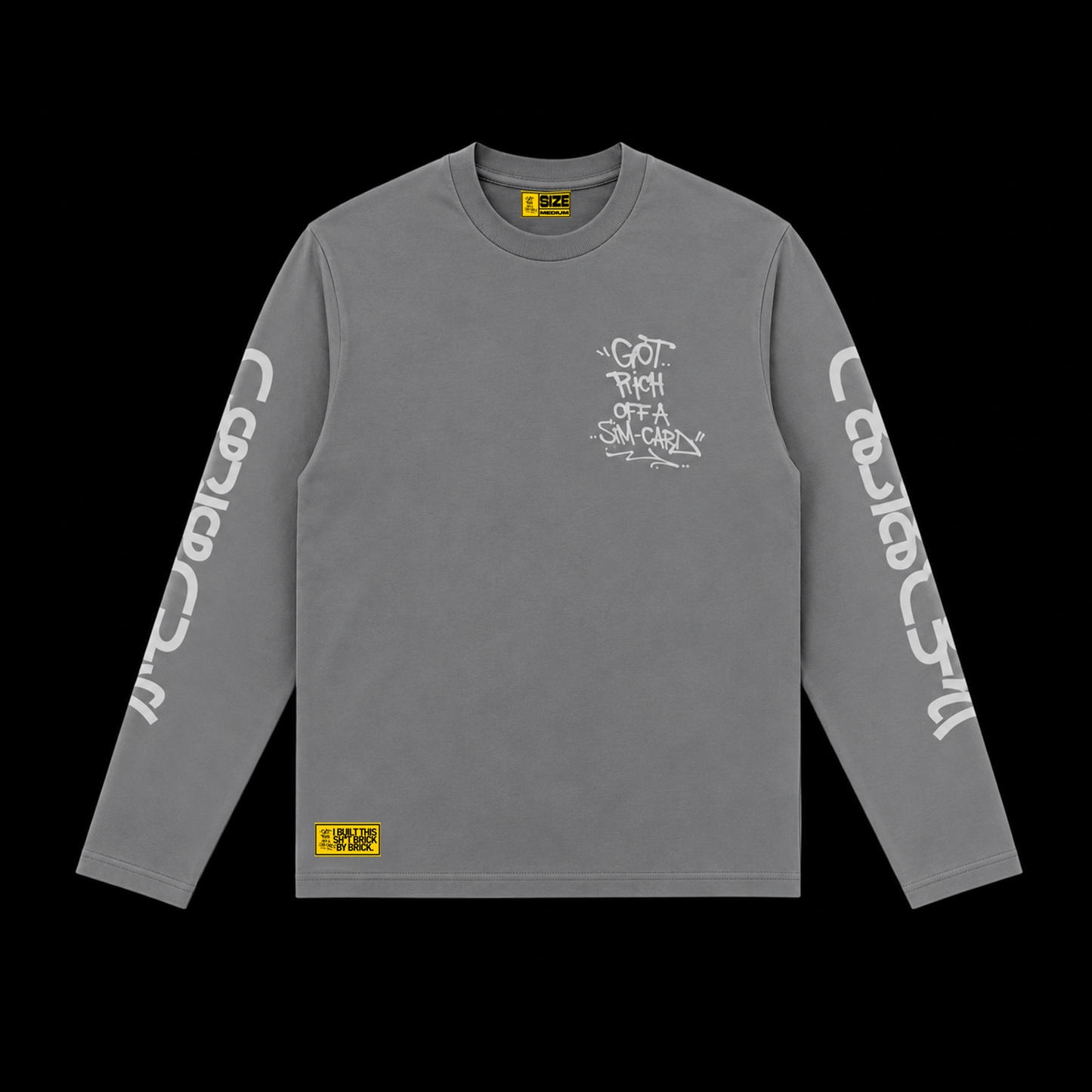 MORE BRICKS OTW LONGSLEEVE TEE - TRIPLE GREY