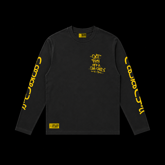 MORE PACKS OTW LONGSLEEVE TEE - BLACK/YELLOW
