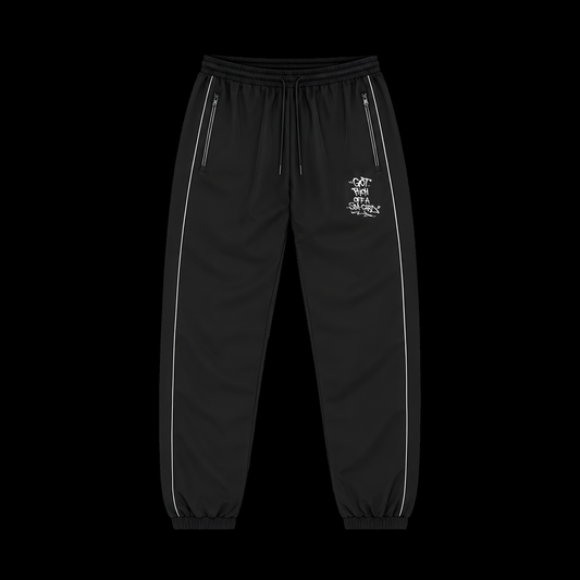 REFLECTIVE TRACK PANT - BLACK/WHITE